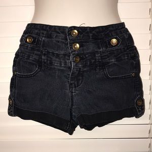 Refuge faded black jean shorts